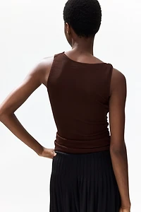 Beaded-Detail Draped Top