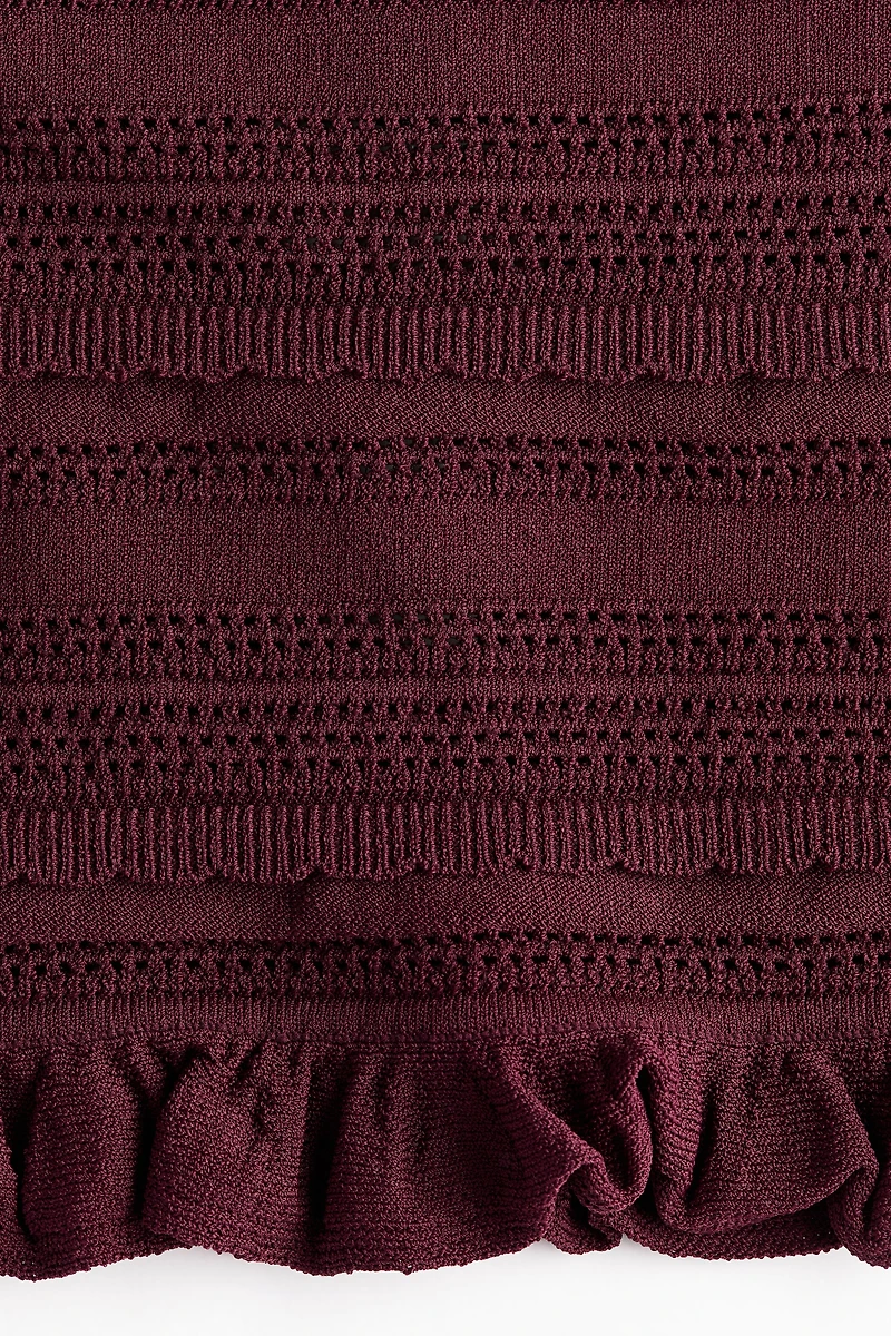 Pointelle-Knit Bandeau Top