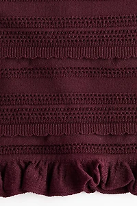 Pointelle-Knit Bandeau Top