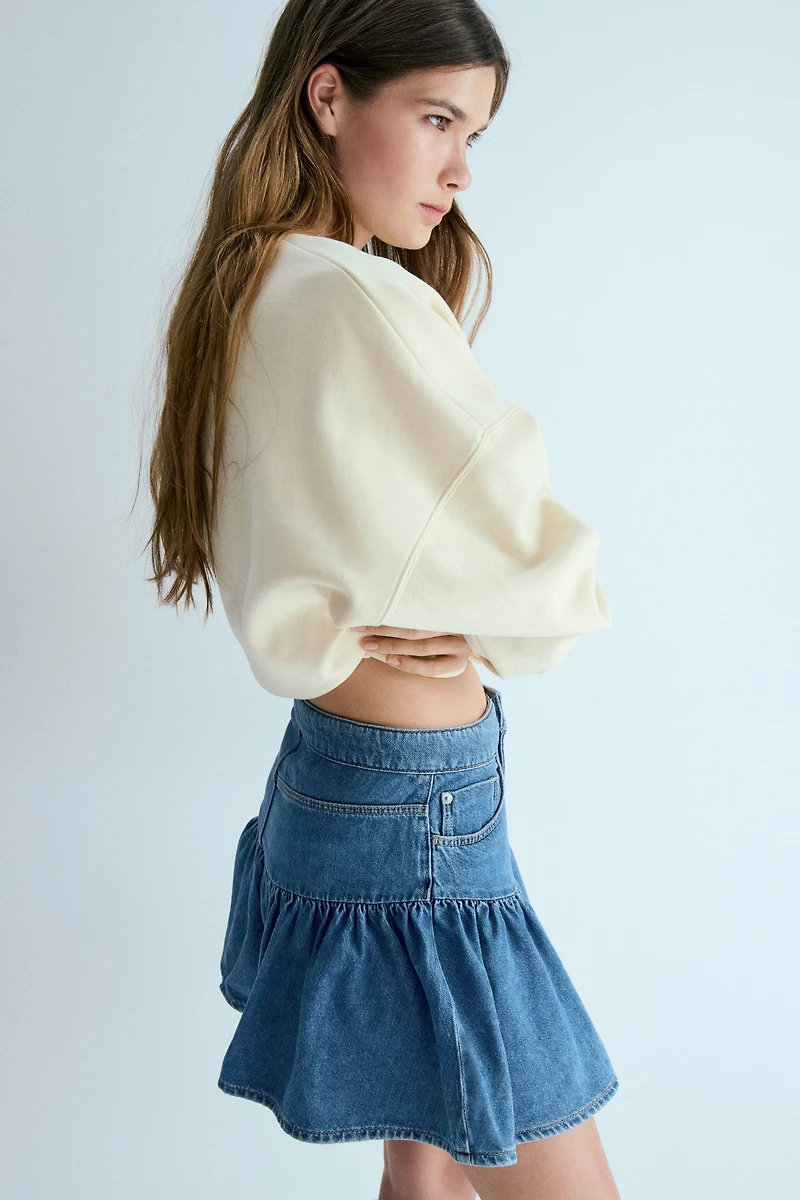 Flared Denim Skirt