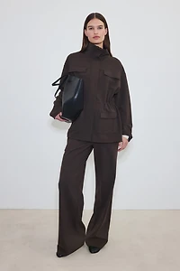 Four-Way Stretch Wide-Cut Pants