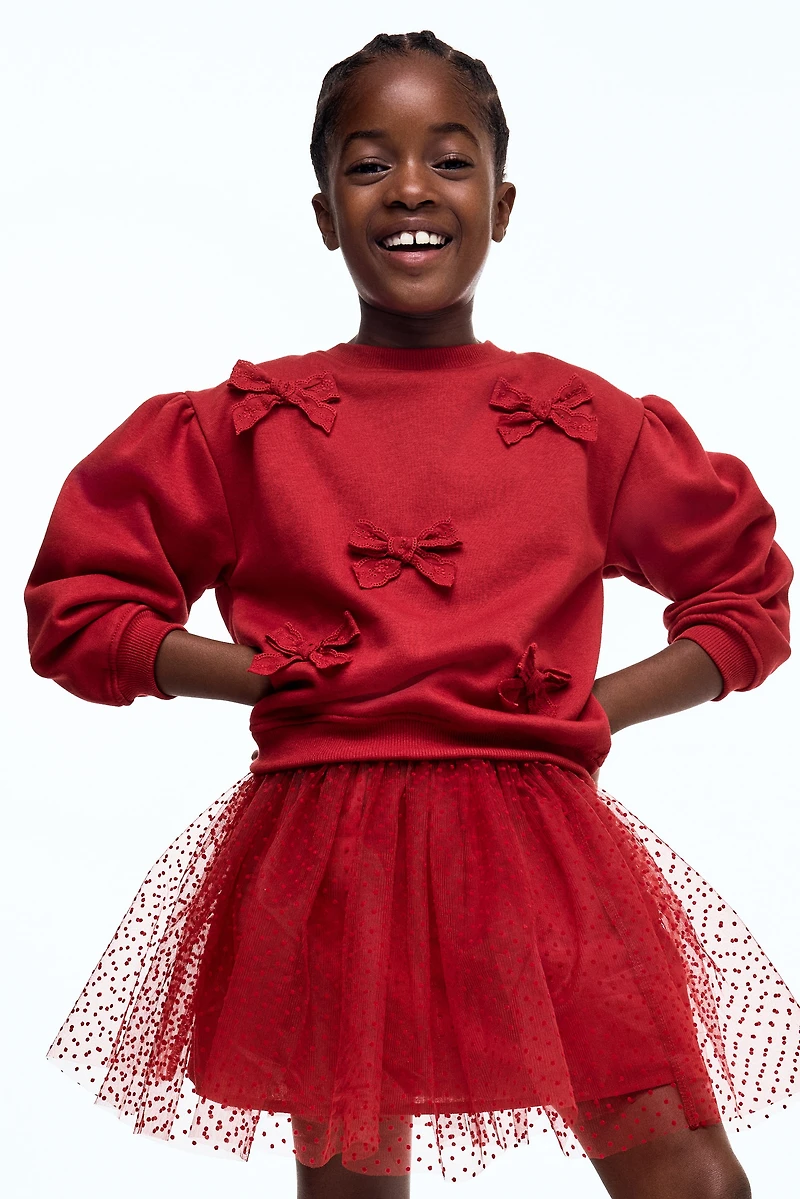 Flock-Print Tulle Skirt