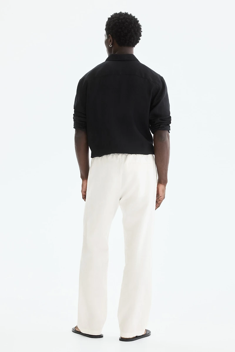 Regular-Fit Linen-Blend Pants