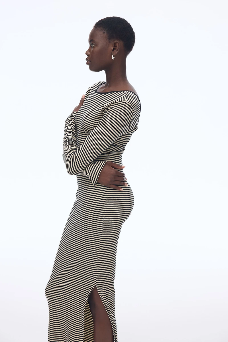 Ribbed Scoop-Back Dress