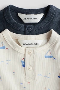 2-pack Cotton Henley Shirts