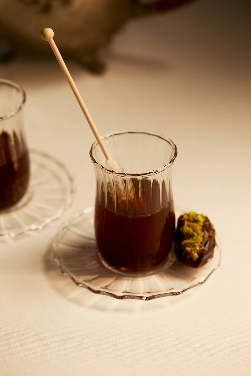 6-pack tea glasses with saucers