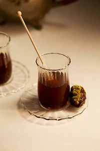 6-pack tea glasses with saucers