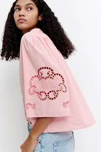 Blouse with Eyelet Embroidery