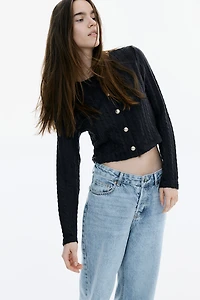 Cable-Knit-Look Cardigan