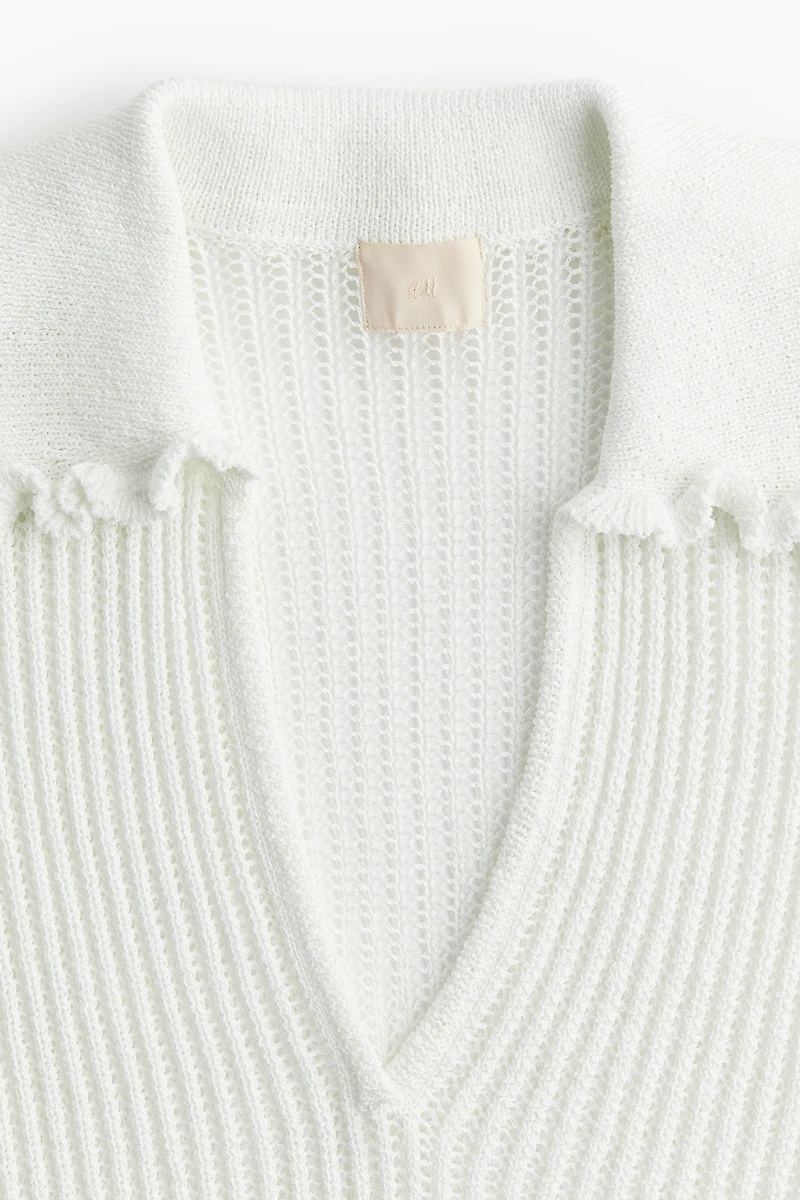 Haut en tricot côtelé avec col