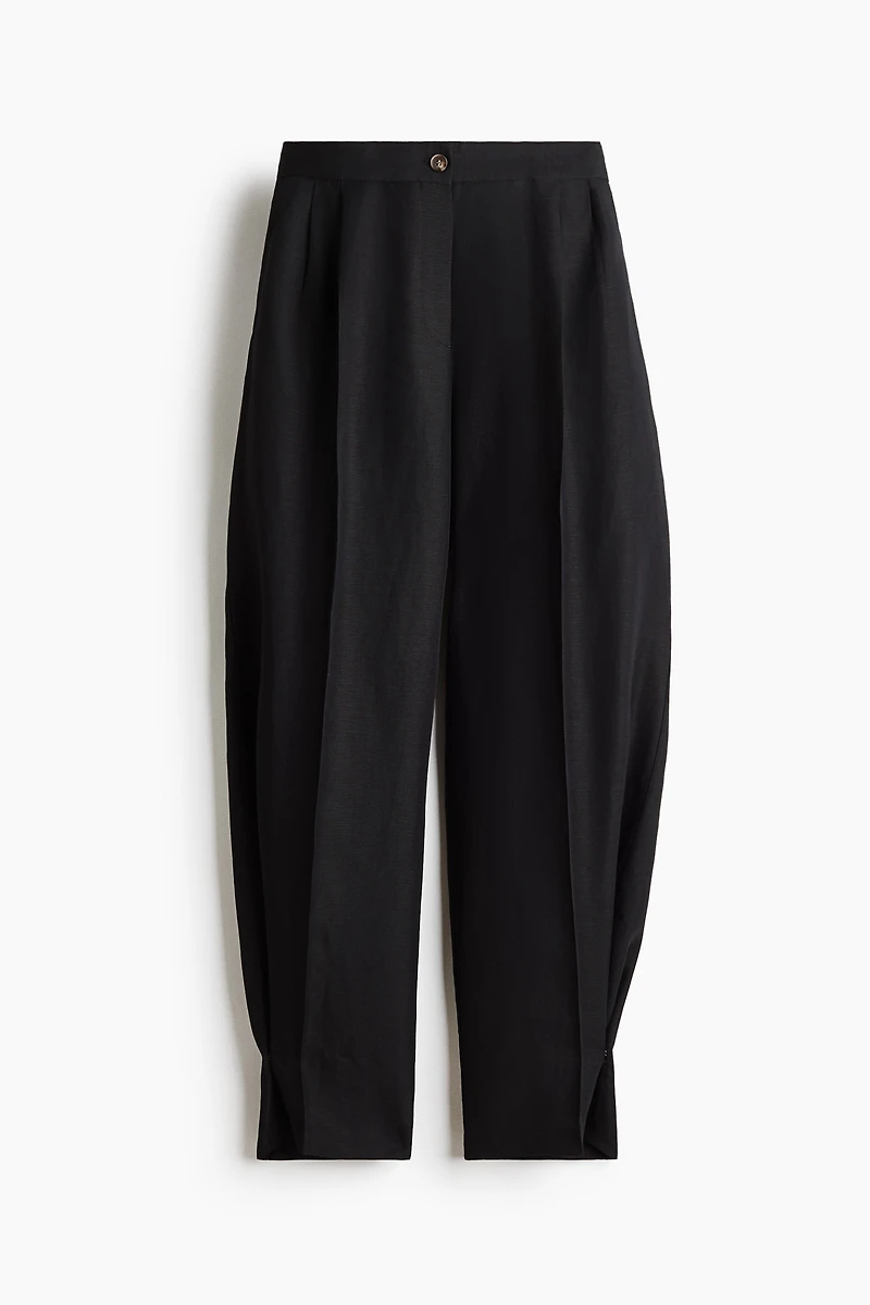 Linen-Blend Balloon-Leg Pants
