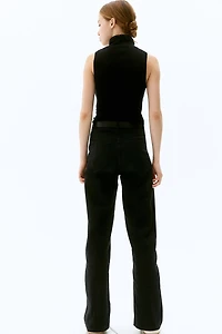 Wide-leg Twill Pants