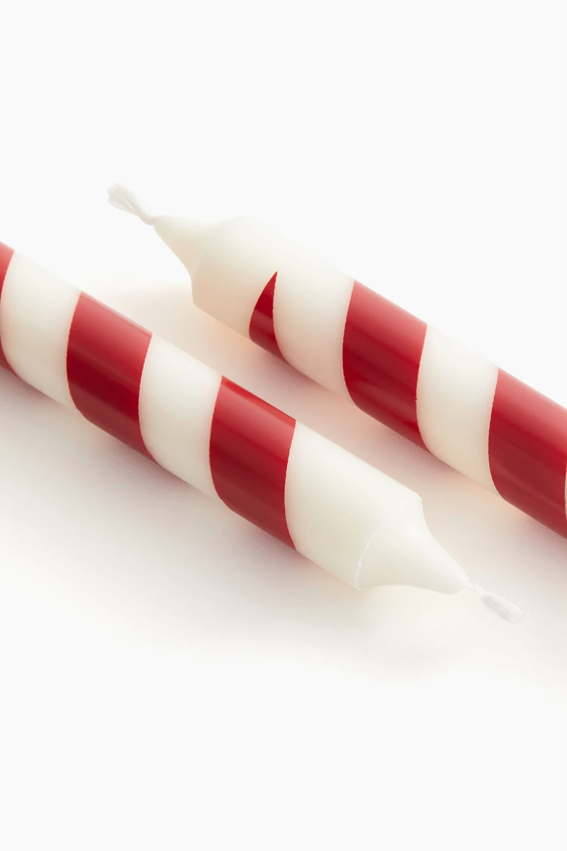 Lot de 2 bougies en forme de sucres d'orge