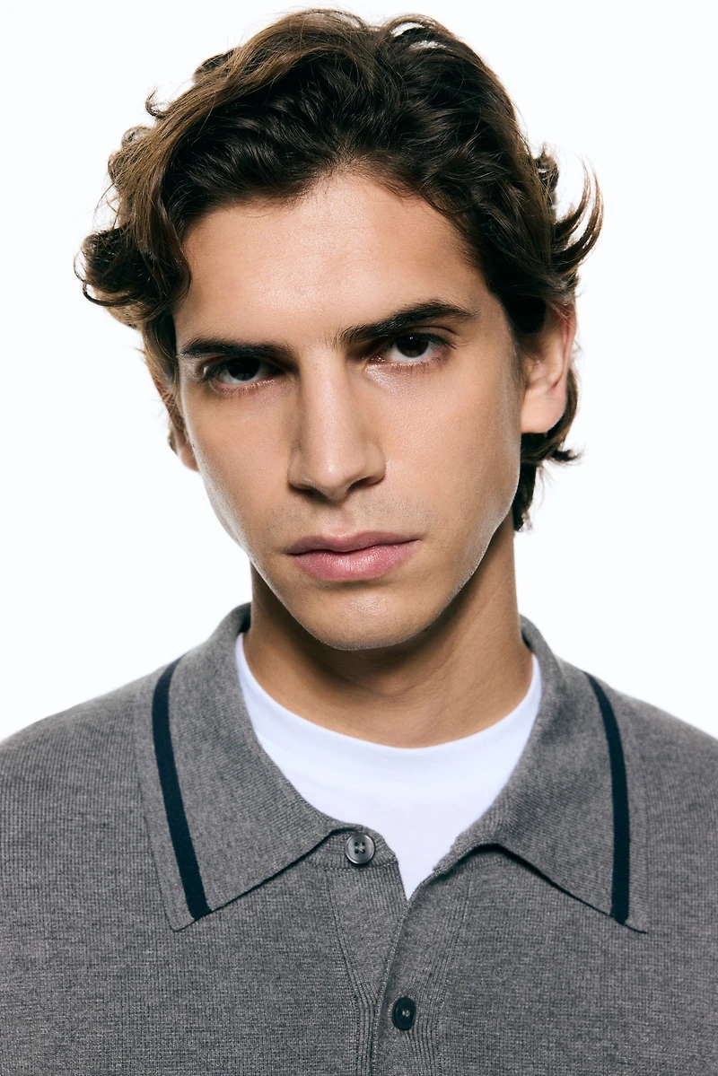 Relaxed-Fit Long-Sleeved Polo Shirt