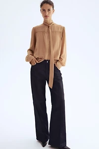 Bow-Collar Chiffon Blouse