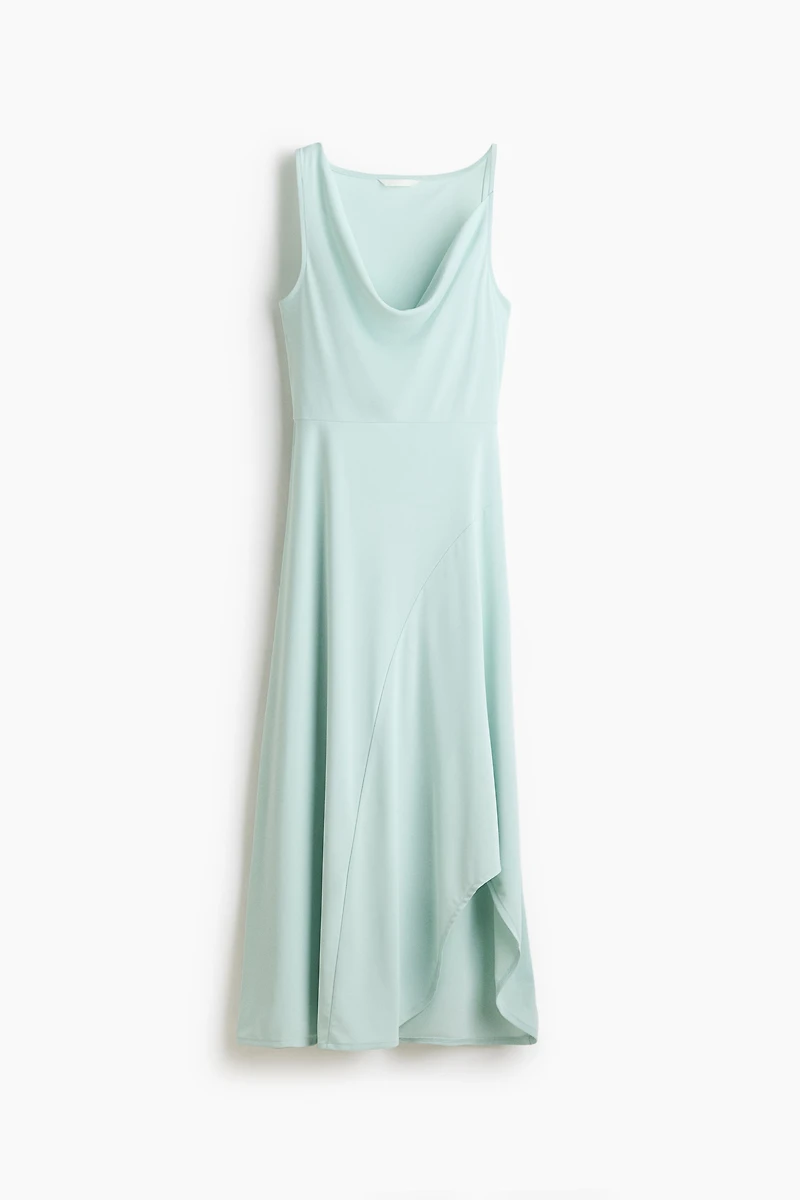 Asymmetric Cowl-Neck Dress