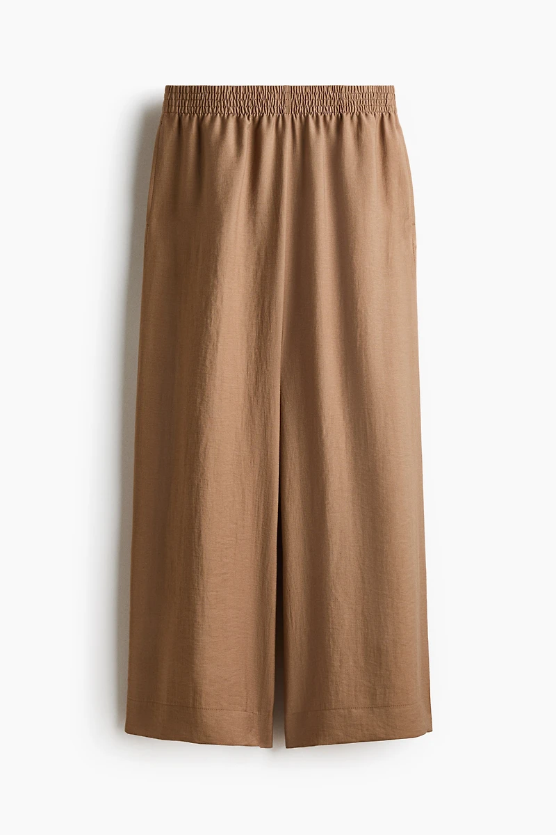 Linen-Blend Ankle-Length Pants