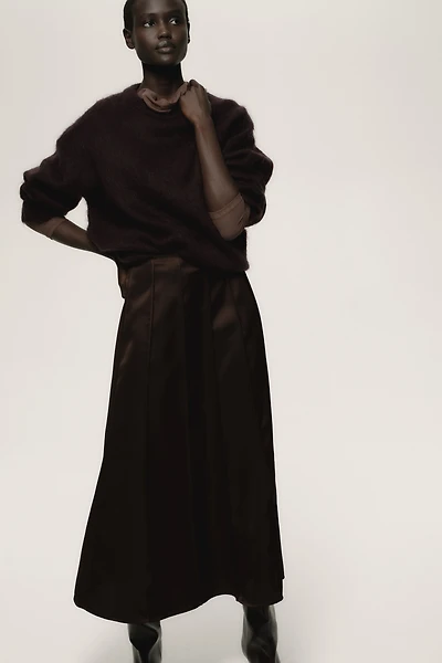 Jupe trapèze en satin