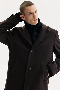 Single-Breasted Wool-Blend Coat