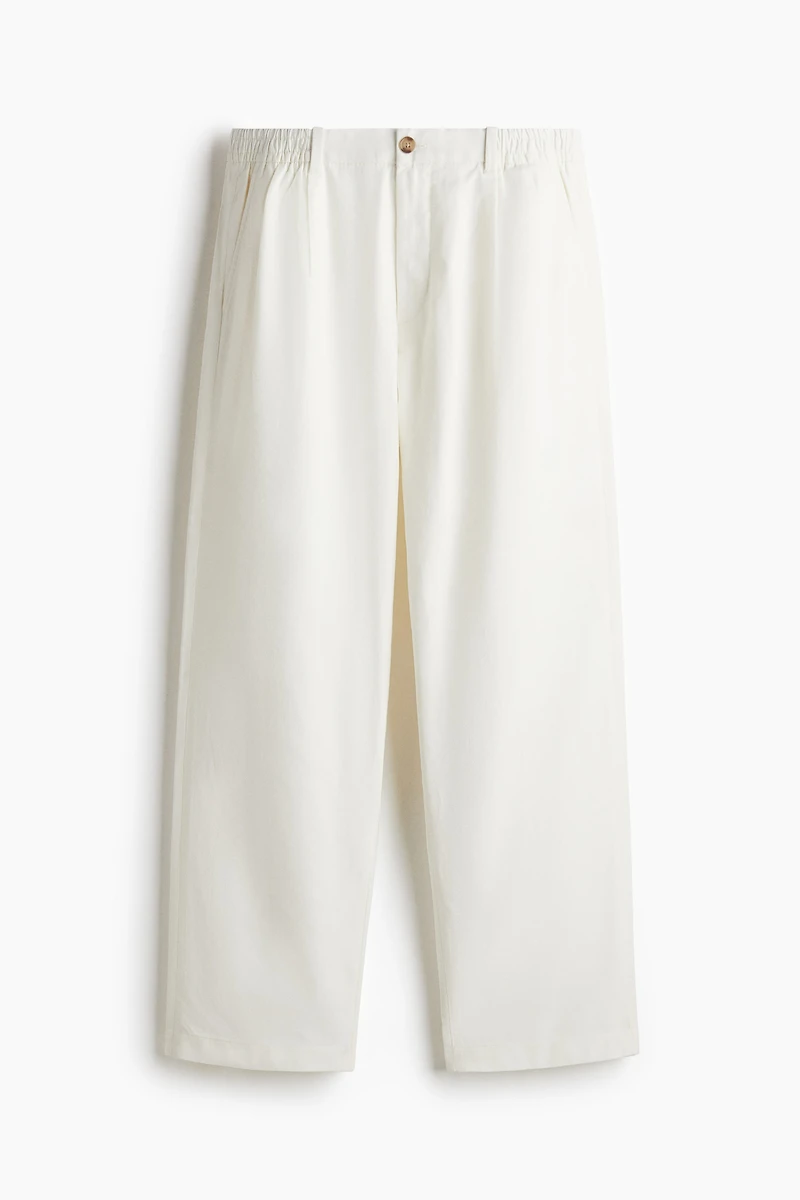 Relaxed-Fit Tailored Linen-Blend Pants