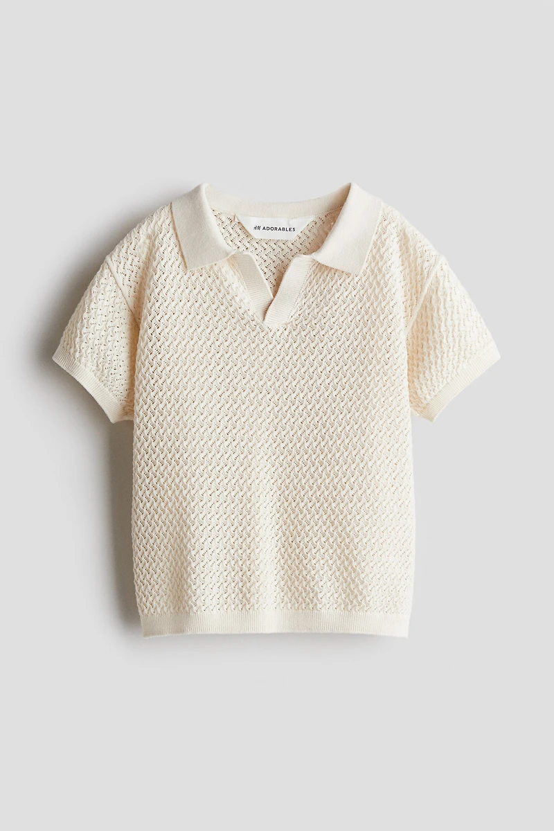 Polo en tricot texturé