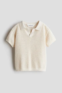 Polo en tricot texturé