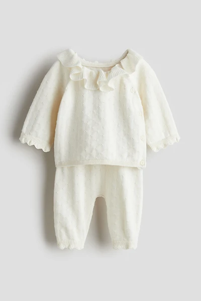 2-Piece Pointelle-Knit Set