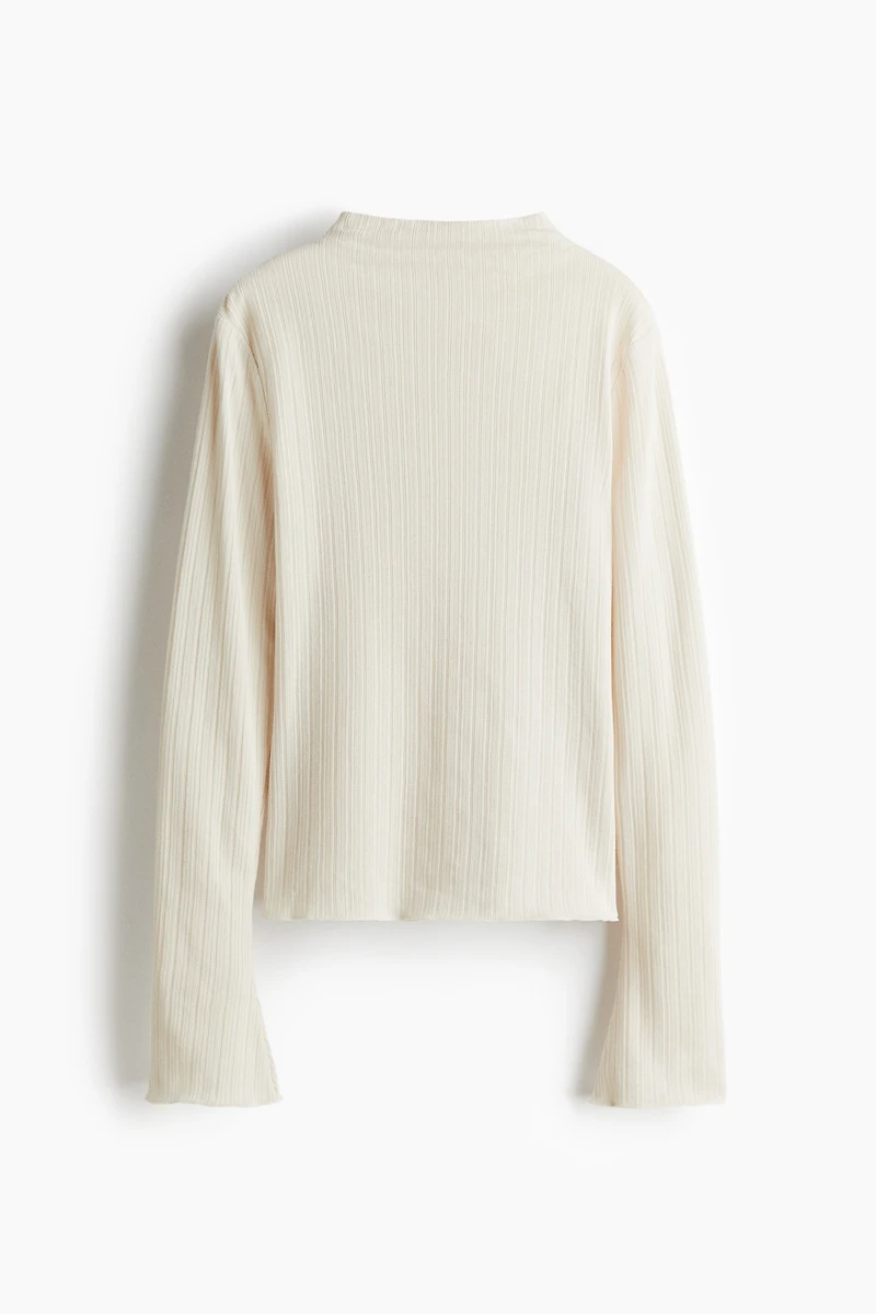 Ribbed Mock Turtleneck Top