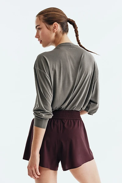 Layered Sports Shorts with Pocket