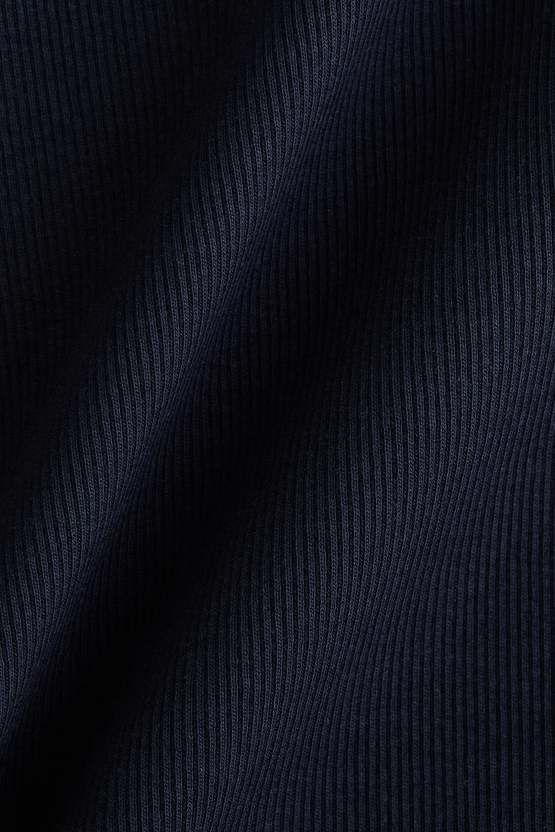 Ribbed Boat-Neck Top