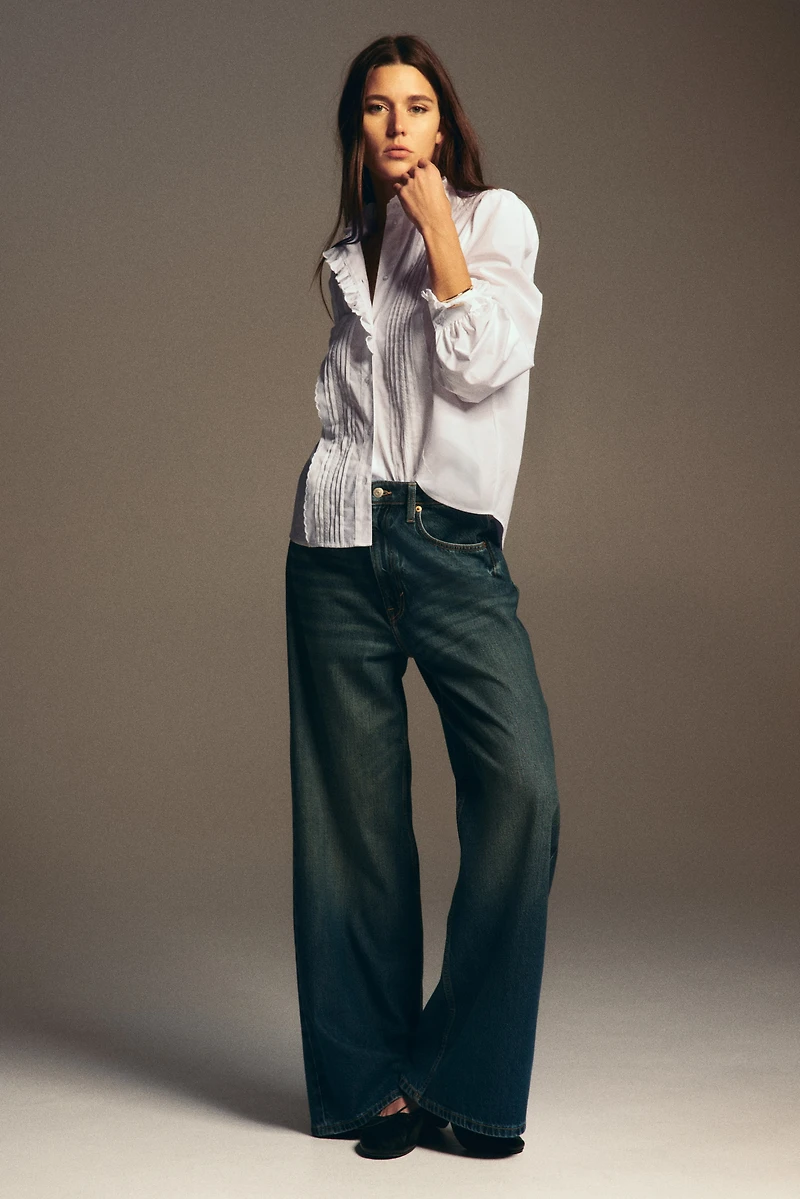 Pintucked Cotton Blouse