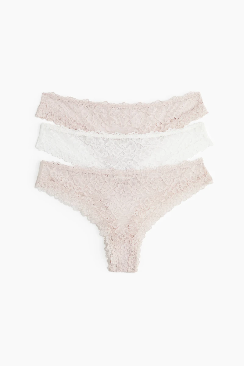 3-pack lace Brazilian briefs