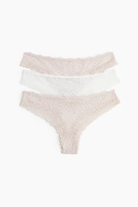 3-pack lace Brazilian briefs