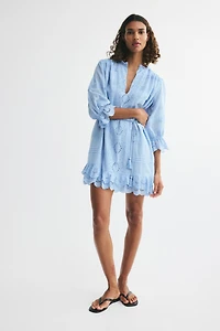 Cotton Dress with Eyelet Embroidery