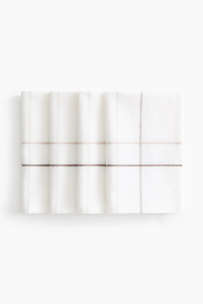 Lot de 4 serviettes de table en lin mélangé