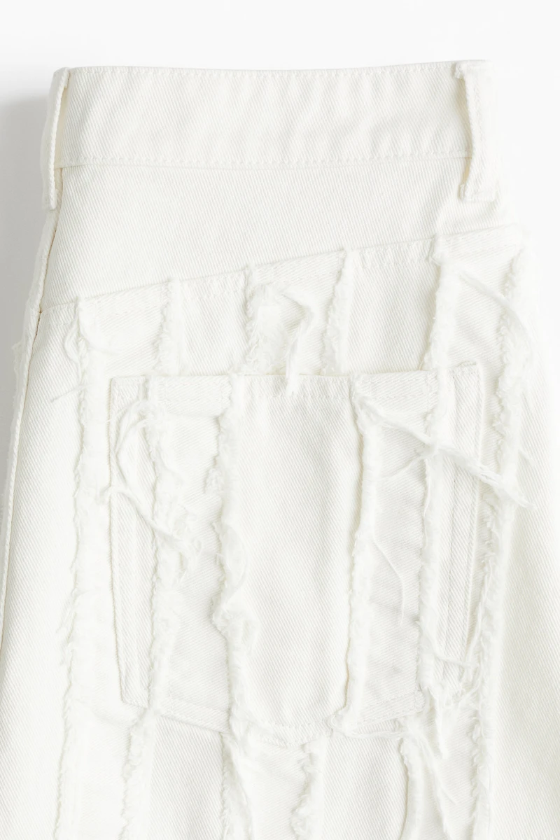 Frayed Denim Mini Skirt
