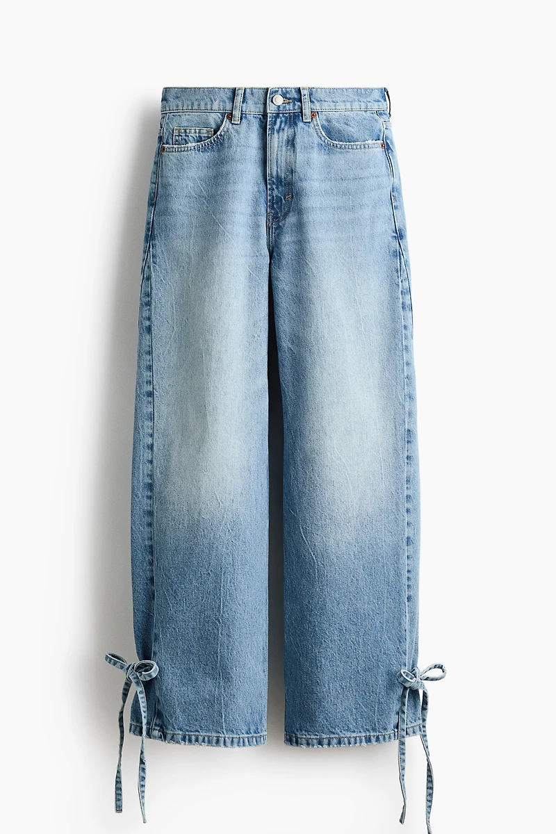 High-Waist Barrel-Leg Ankle Jeans