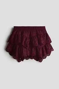 Tiered Skirt with Eyelet Embroidery