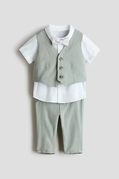 4-Piece Linen-Blend Dressy Set