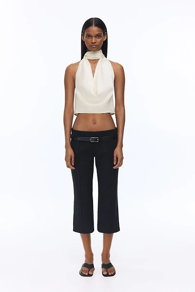 Satin Halterneck Crop Top