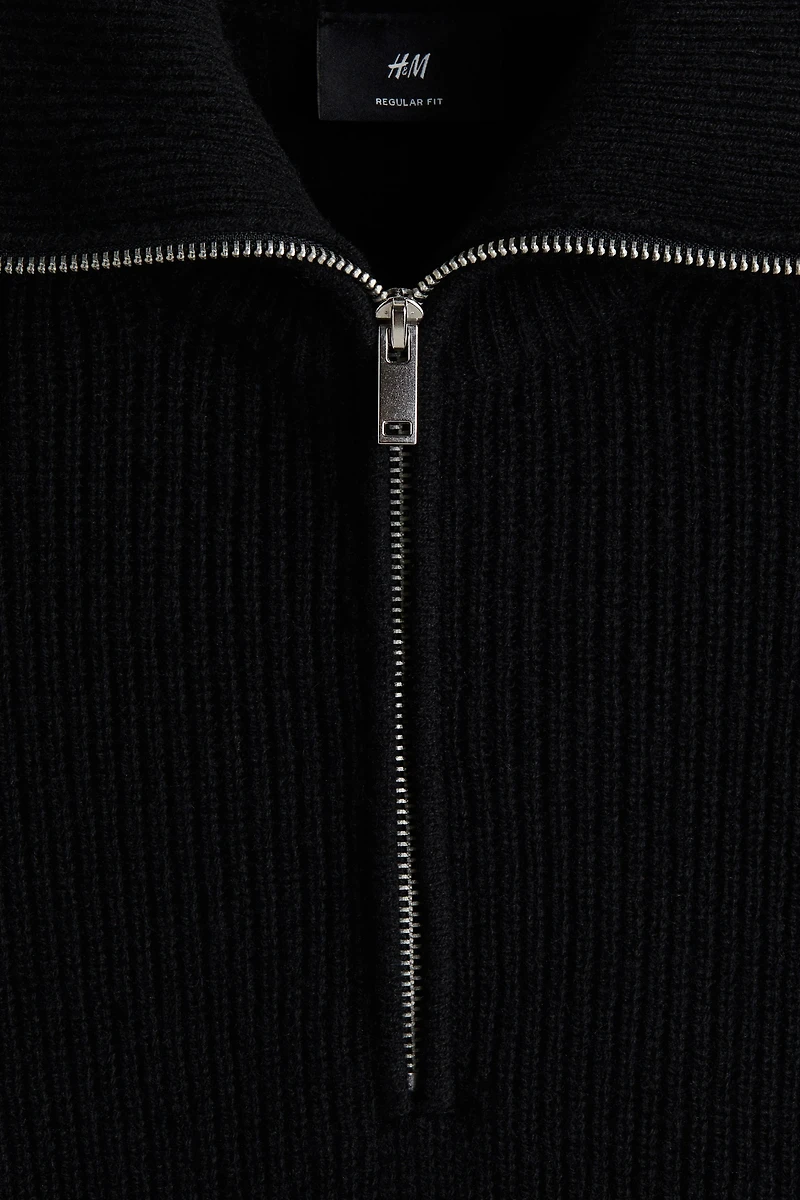 Regular-Fit Half-Zip Wool Polo Sweater