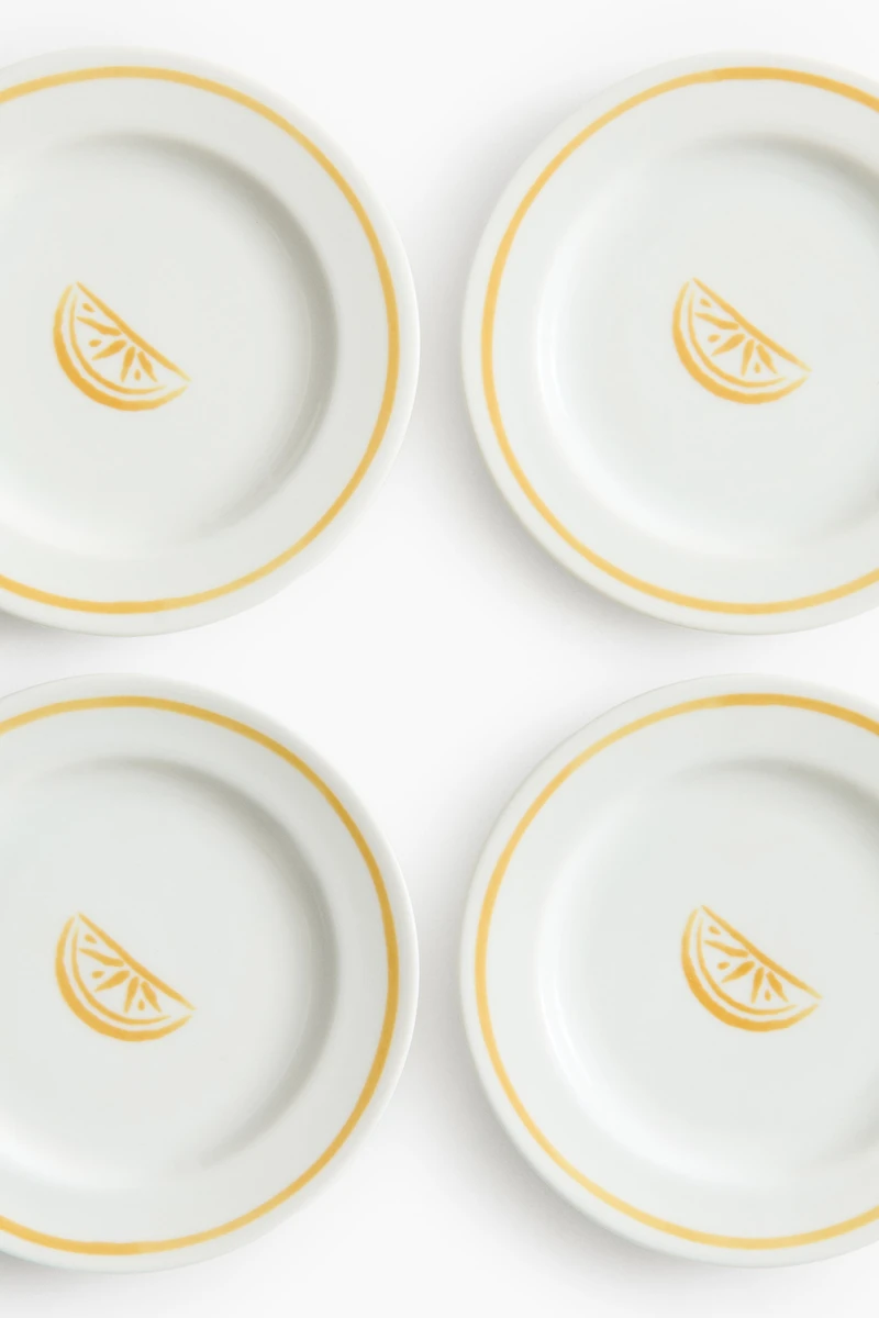 4-Pack Small Porcelain Plates