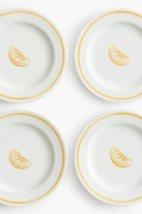 4-Pack Small Porcelain Plates