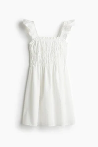 Smocked Dress with Eyelet Embroidery