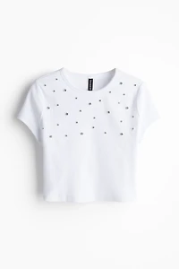 Embellished Cropped T-shirt