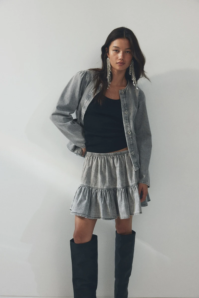 Veste à manches bouffantes en denim