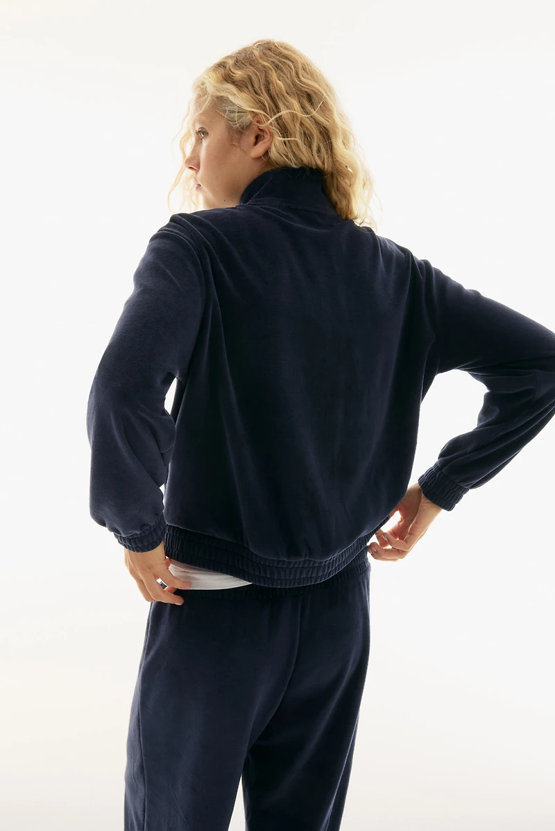 Velour Jacket with Zipper