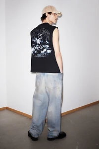 Loose-Fit Printed Tank Top