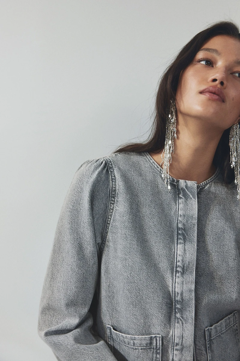 Veste à manches bouffantes en denim