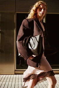 Lace-Trimmed Slip Dress